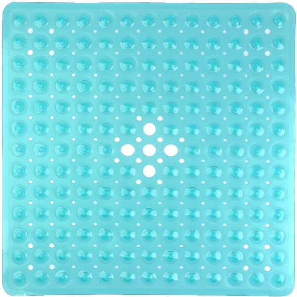 PVC firkantet skridsikker brusebadsmåtte 53 × 53 cm, bademåtte med sugekopper