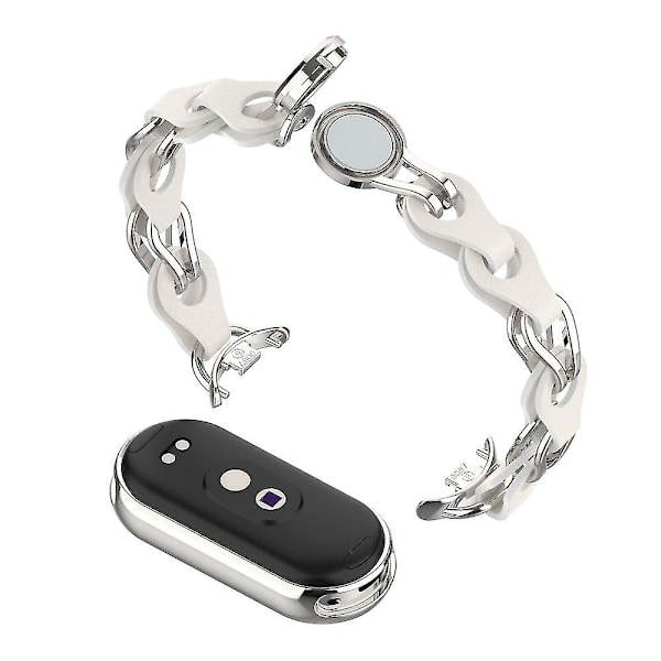 For Xiaomi Smart Band 8 Magnetisk Klokkereim Ekte Karbonlær + Armbånd i Aluminiumlegering