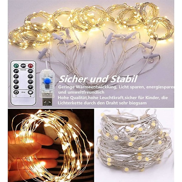 3x3m ulkovaloverho, 300 LED USB-verhovalo