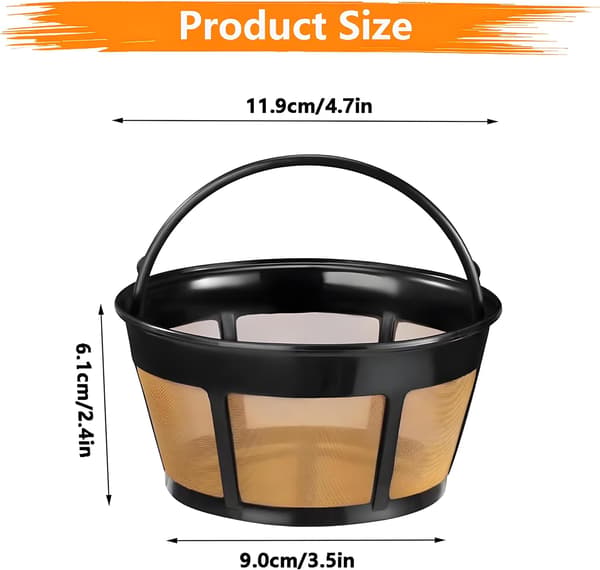 8-12 koppers genanvendeligt kaffefilter til Hamilton Beach kaffemaskiner - BPA-frit permanent erstatningsfilter passer til de fleste Hamilton Beach Br-FA- 1 PCS