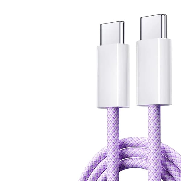USB C hurtigopladningskabel til iPhone 15 Pro Max & Samsung S23 S22, lilla-FA-
