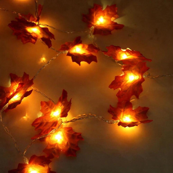 Ljusslinga Höstlöv / LED-slinga - Batteridriven orange 109