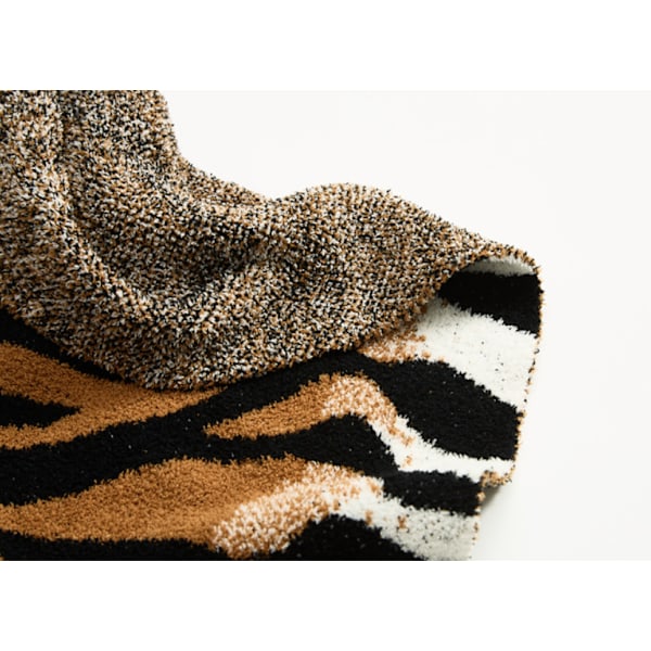 Tiger Fluffy Sherpa Sängfilt, Super Mjuk Mink Fleece Sofffilt 130*160CM