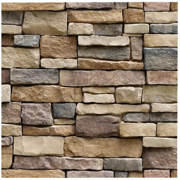 Självhäftande väggpaneler dekorativ steneffekt 3D-paneler PVC stenmur 45cm x 1m