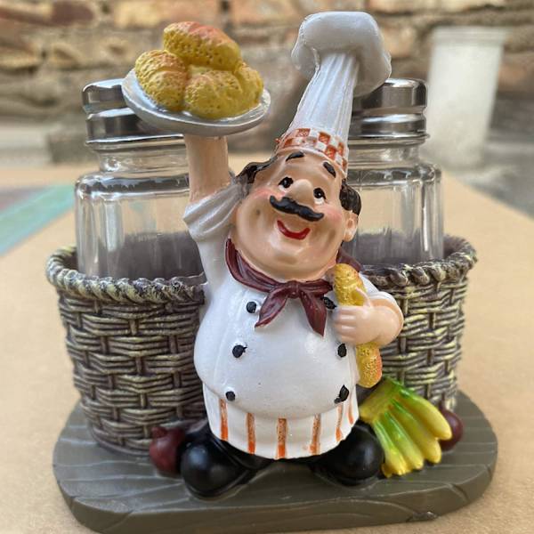 Kokk Statue Salt Pepper Flaskeholder Ornamenter-Hjemmedekor