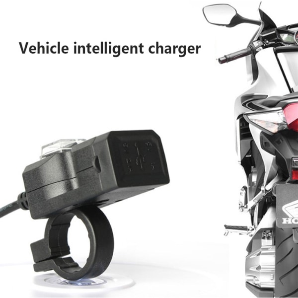12V-80V Dubbel USB-port Vattentät Motorcykel Styre
