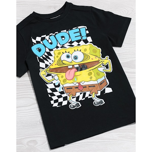 SpongeBob SquarePants Barn T-shirt för barn/barn Dude 13-14 år Svart/Vit/Gul 13-14 Years Black/White/Yellow