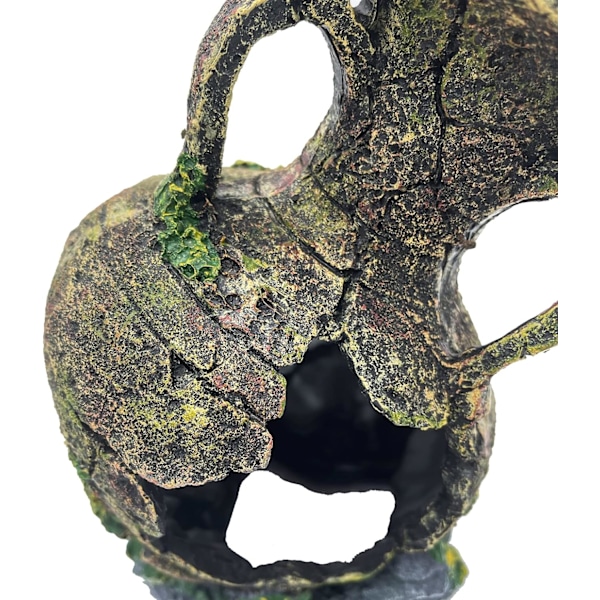 Stor 21 cm høy Aztek egyptisk ødelagt vase urne Chalis kunstig