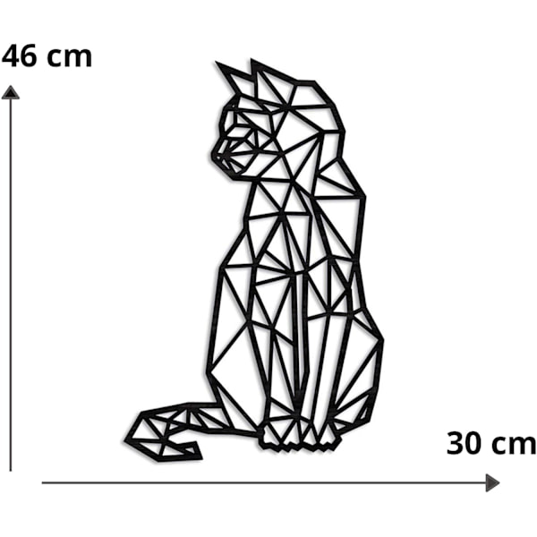 Geometrisk kattevægdekoration i metal til hjemmet