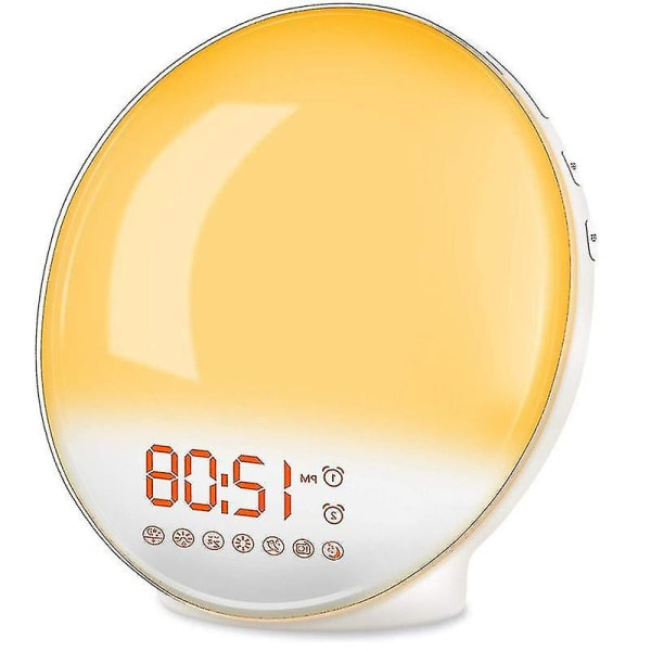 LED Vekkerlys Elektronisk Vekkerklokke Fargerikt Humørlys Sol