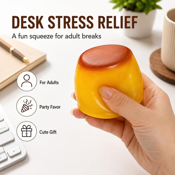 Crispy Butter Squishy Stick Asmr Slow Rising Pearl Filled Squeezable Desk Decor Gifts for Adults (Pudding)-FA- Pudding
