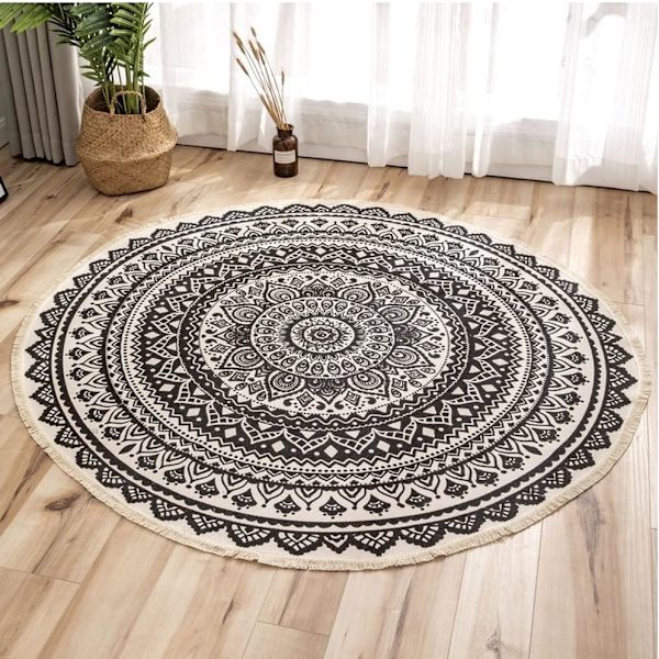 Boho-stil bomullsmatta - flerfärgad - 90 cm