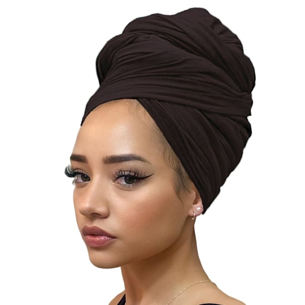 Stretch Huvudscarfs Hårband För Muslimer Mjuka Andningsb Scarf-deep Coffee