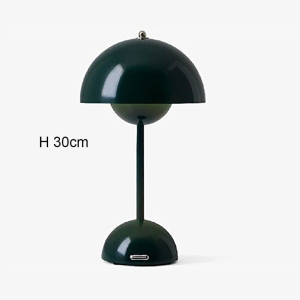 Svamp Blomknopp Oppladbare Led Bordslamper Skrivebord Natt For Soverom Mat Berøring Nattlys Enkel Moderne Dekorasjon dark green