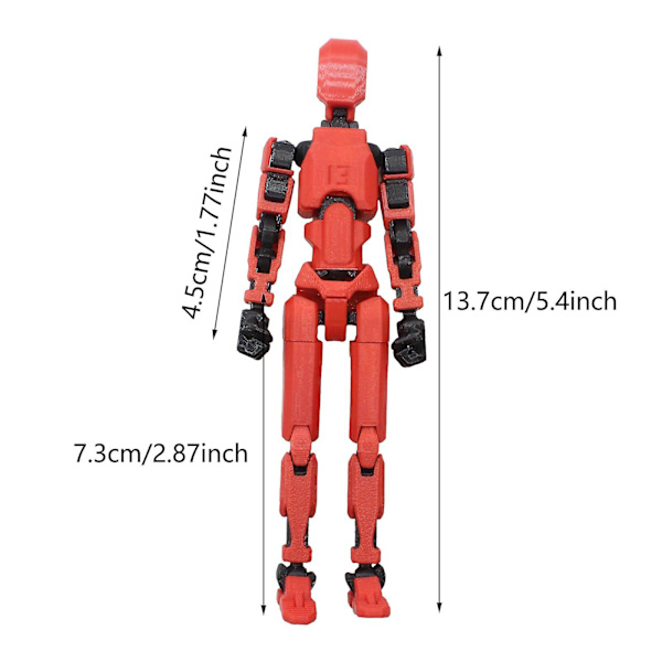 T13 Actionfigur, Titan 13 Actionfigur, Robot Actionfigur, 3D-trykt Action, 50 % tilbud red