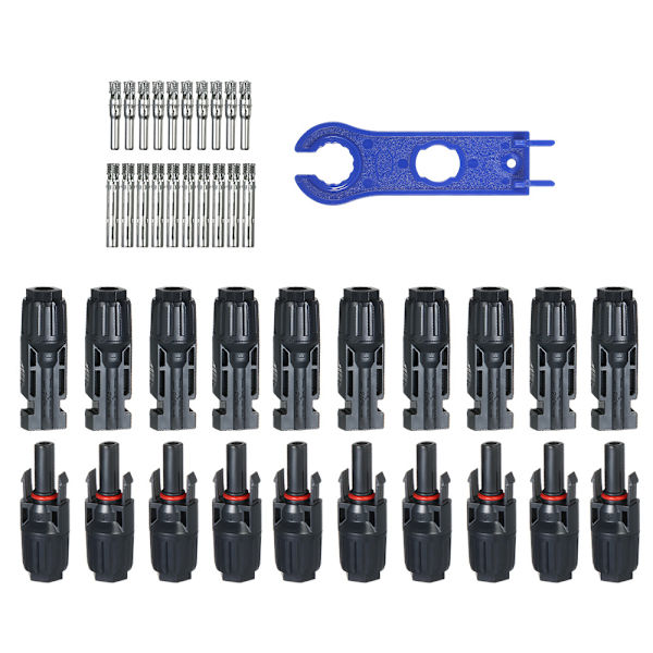 10par/20par hane/hona solpanel kabelkontakt, 10par