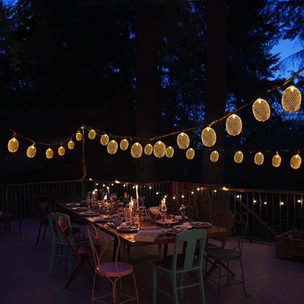15ft 20 LED Ananas Ljusslinga, Fe Ljusslinga Batteri
