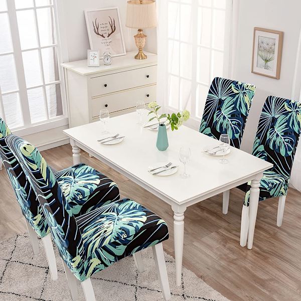 Stolskydd 6 stycken stretch stolskydd avtagbart tvättbart läge