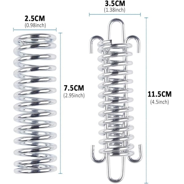 10-pack rostfria spännfjädrar för markisfäste