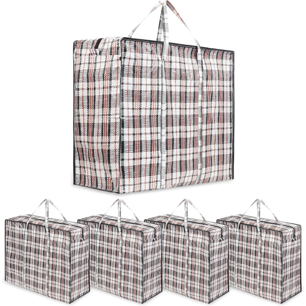 Store vaskesekker med glidelås - Oppbevaringssekker for klær, handleposer - multipakke (pakke med 5)