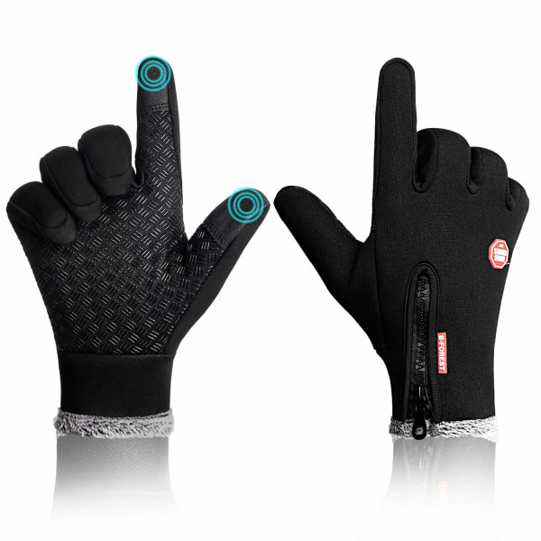 Cycling Gloves, Three-finger Touch Screen Upgraded Zipper