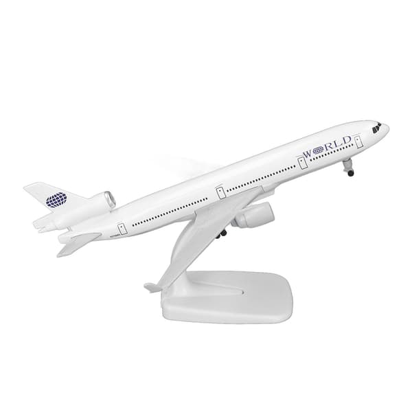 Flygplansmodell i legering, simulerad exakt skala, stabil bas, 3 hjul, gjuten metallmodell 20 cm