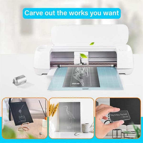 4 stk. Bølget Klinge, Graveringsspids, Prægningsspids og Perforeringsklinge til Cricut Maker 3 QuickSw-FA-