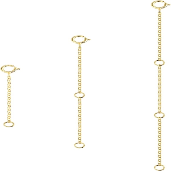 3-pack guldpläterade halsbandsförlängare