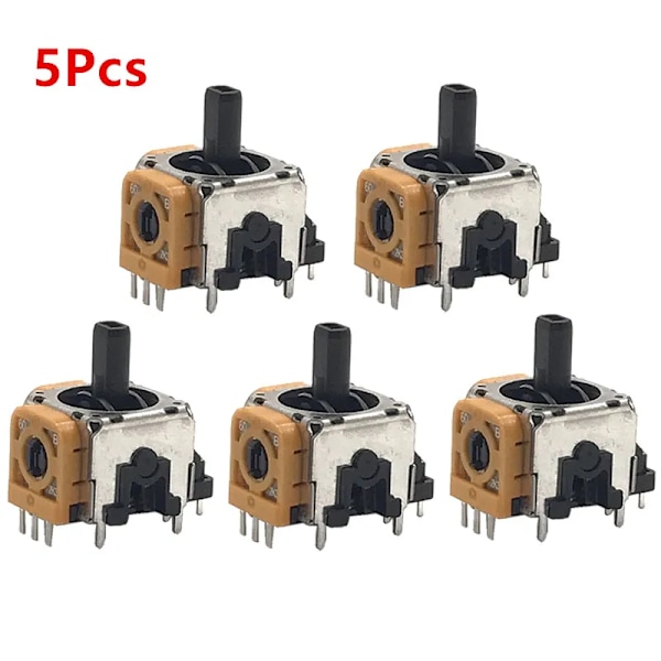 10kpl/5kpl/1kpl 3D-analogisensormodul ersättningskontroll Joystick Axis Analoga tumpinnar Reparationstillbehör för PS Yellow  5Pcs