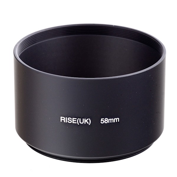 58mm MOTLJUSSKYDD / PROFESSIONELLT LENS HOOD svart black Metall