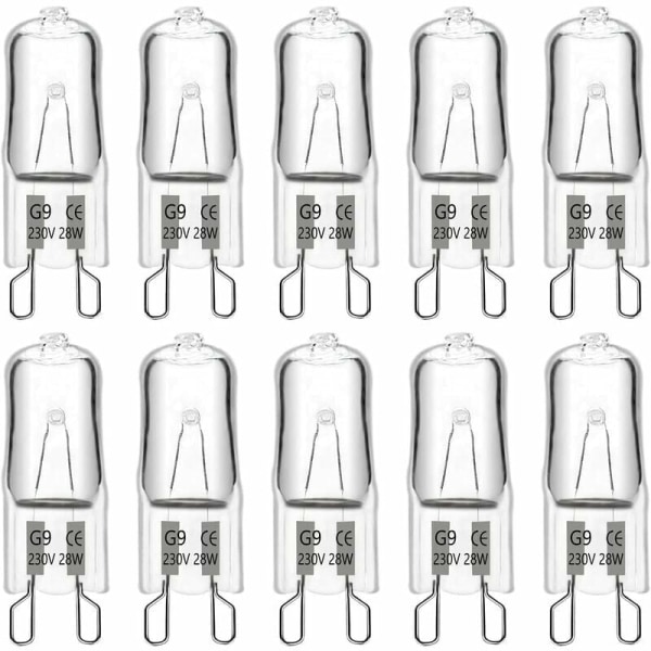 G9 halogenlampa 28W 230V, 370LM 2700K varmvit dimbar, G9 kapsellampor, för ljuskronor, landskapsljus, vägglampor, skåpbelysning, packa o