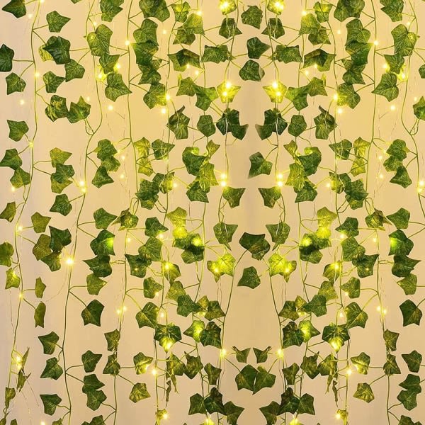 Artificial ivy, 10M Leaf Fairy Lights, Artificial plants with 10