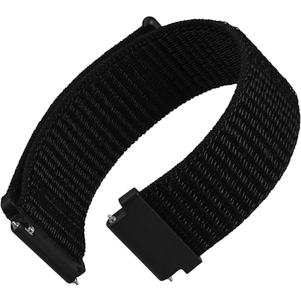 KCVV Klockarmband - Justerbart - Snabbkoppling - Nylon - Ersättningsarmband för Män och Kvinnor - 22mm - Svart