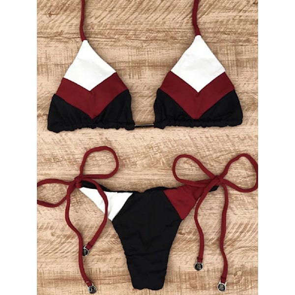 2023 Sexig Bikini Flerfärgad Baddräkt Dam Badkläder Push Up Ribbad Bikini Set Brasiliansk Baddräkt Beach Wear Badar Biquini lv zong bai lv zong bai M