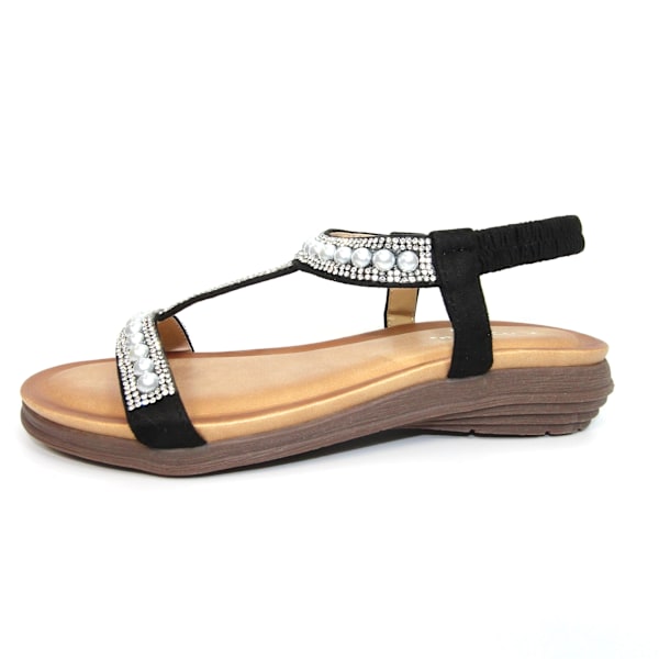 Lunar Dam/Dam Tancy Pärlsandaler 5 UK Svart 5 UK Black