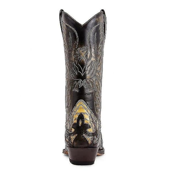 Python Western Støvle Colorblock Broderi Herre Støvler Mode Moderne Sko 44