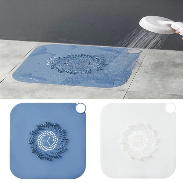 Duschbrunn Hårfälla Kökshossilfilter Silikon Deodoriserande Dyna För Badrum Badkar Kök Blå x Vit Blue x White 2Pcs