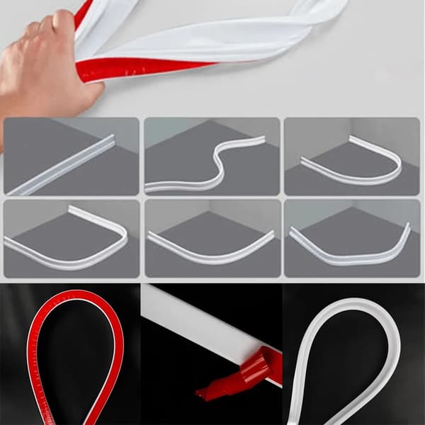 Shower Threshold / Water Barrier - Self-Adhesive Silicone Strip Keep your bathroom dry and safe 2m-FA- 200