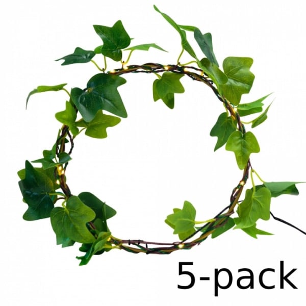 5-pack GadgetMonster ljusslinga med gröna blad