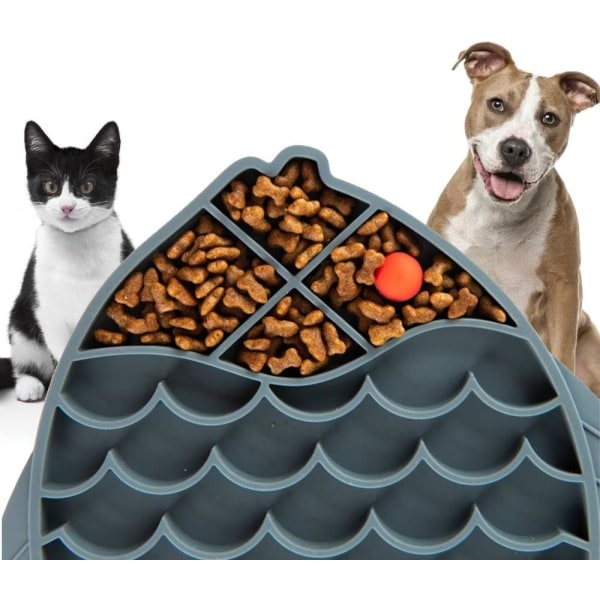 Anti-klæbrig silikoneskål til katte og hunde - langsom foder