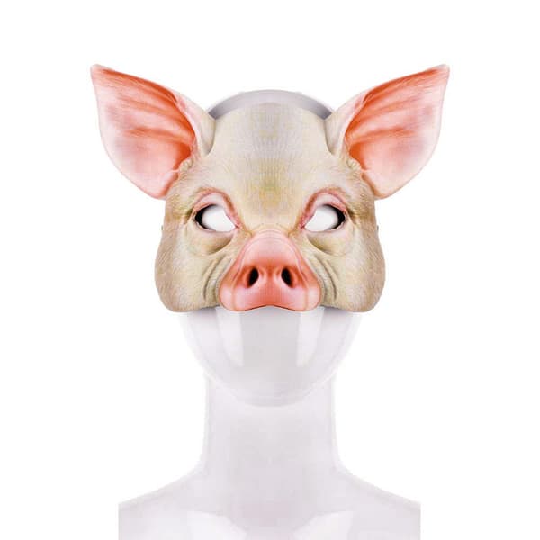 Grisemaske Halv Ansigt Grisemasker til Halloween Festival Maskerade P-FA-