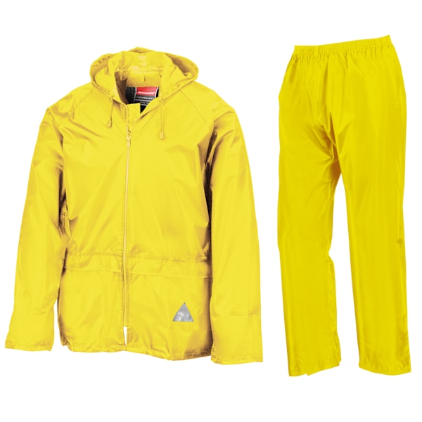 Result Miesten Raskaat Vedenpitävät Sadevaatteet (Takki ja Housut) Neon Keltainen L Neon Yellow