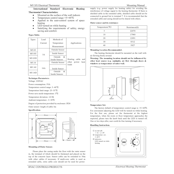 M59 Golvvärme Elektronisk Termostat Temperaturreglering