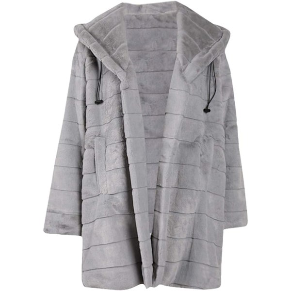 Faux Fur Hættefrakke til kvinder, Plus Size Lang Vinterjakke & Parka-FA-