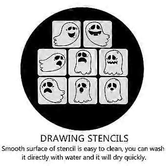 8 stk. Halloween spøgelsesmaling stencils til dekorationer-FA-