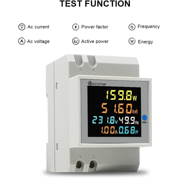 AC40-300V 100A Digital Energimåler Enkeltfase Elektricitetsmåler