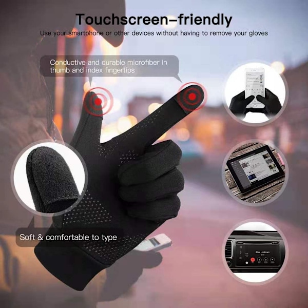 Uppvärmda Fodervantar, Under Vantar Touch Screen Cykelvantar Löpning Vantar Vindtäta Andningsbara Halksäkra Perfekta för Cykling O