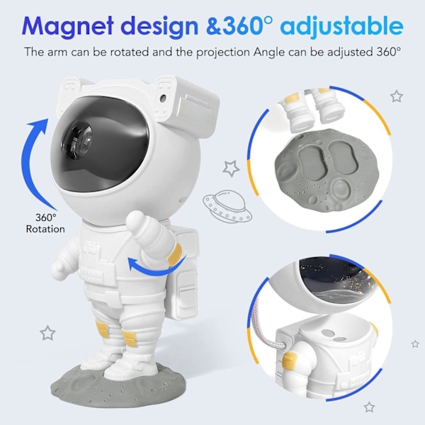 Astronaut Galaxy Stjärnprojektor, Stjärnhimmel Ljus, Astronaut Ljusprojektor med Nebula, Timer och Fjärrkontroll, Perfekt Present till Barn och Vuxna