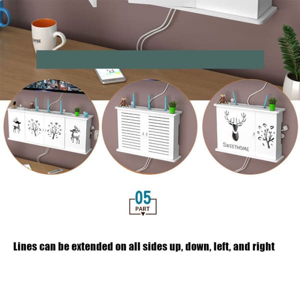 Stor trådløs Wifi Router Hylle Oppbevaringsbokser Kabel Strøm Plus E