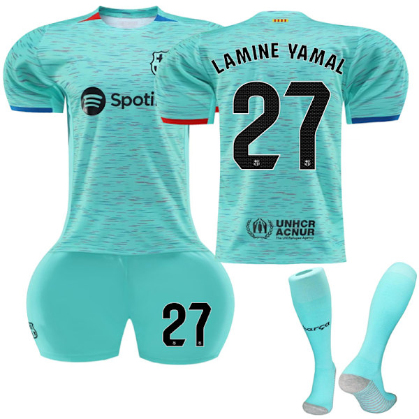 23-24 Barcelona Away barnfotbollströja nr 27 Yama Adult XL